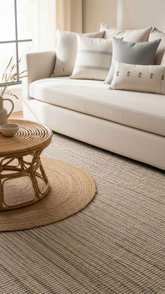 Layer a Jute Rug Over a Flat-Weave Base for a Relaxed Spring Feel