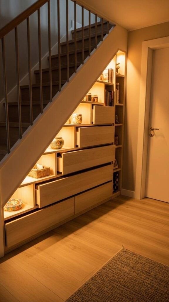 Layer Storage Under a Staircase If Your Apartment Has One