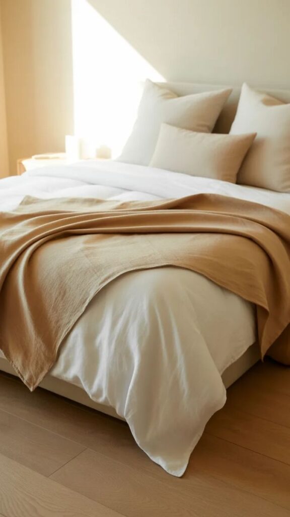 Layered Bedding in a Tonal Neutral Palette