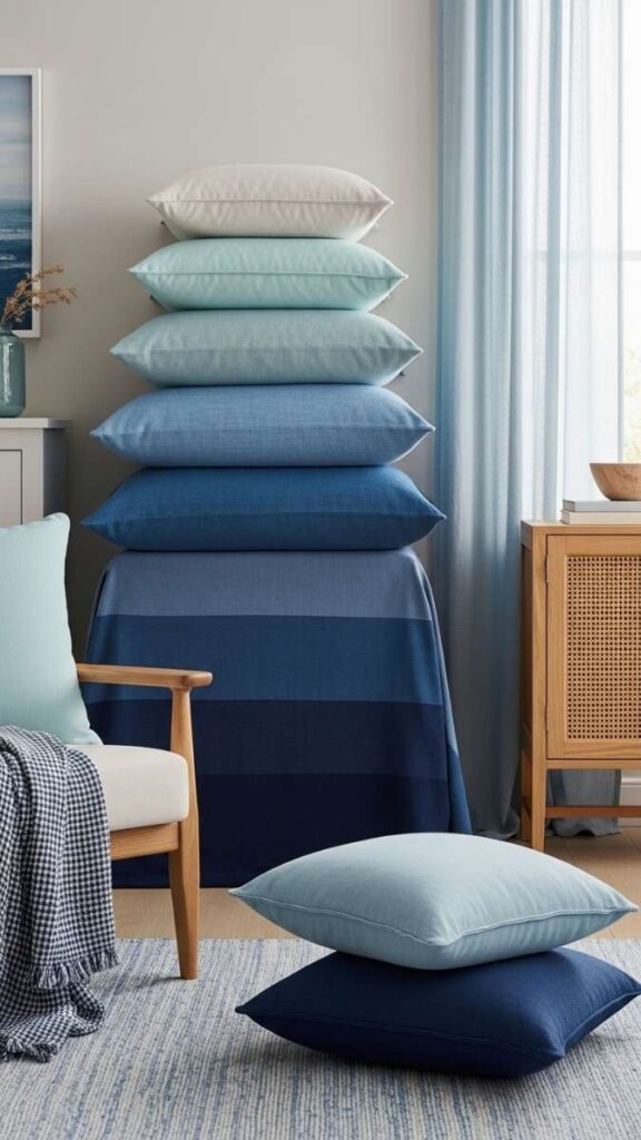 Layered Blue Tones From Pale Aqua to Deep Navy