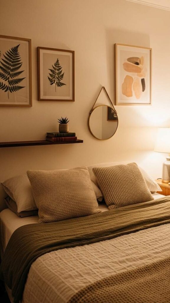 Layered Mixed-Media Wall Art + Shelf + Mirror Combined