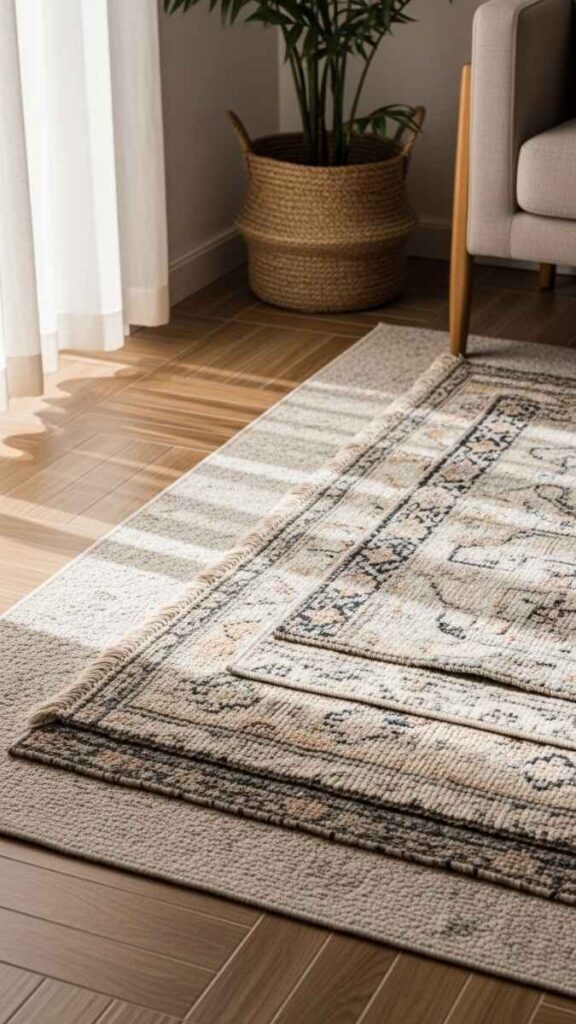 Layered Rugs on Hardwood or Tile Floors