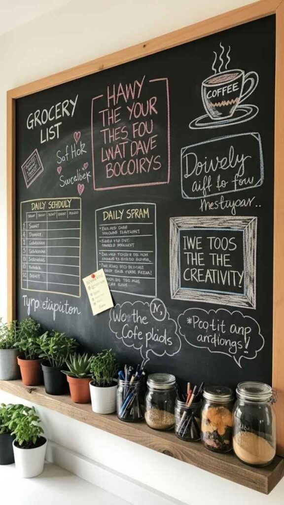 Large Chalkboard or Magnetic Wall Panel in a Kitchen or Office