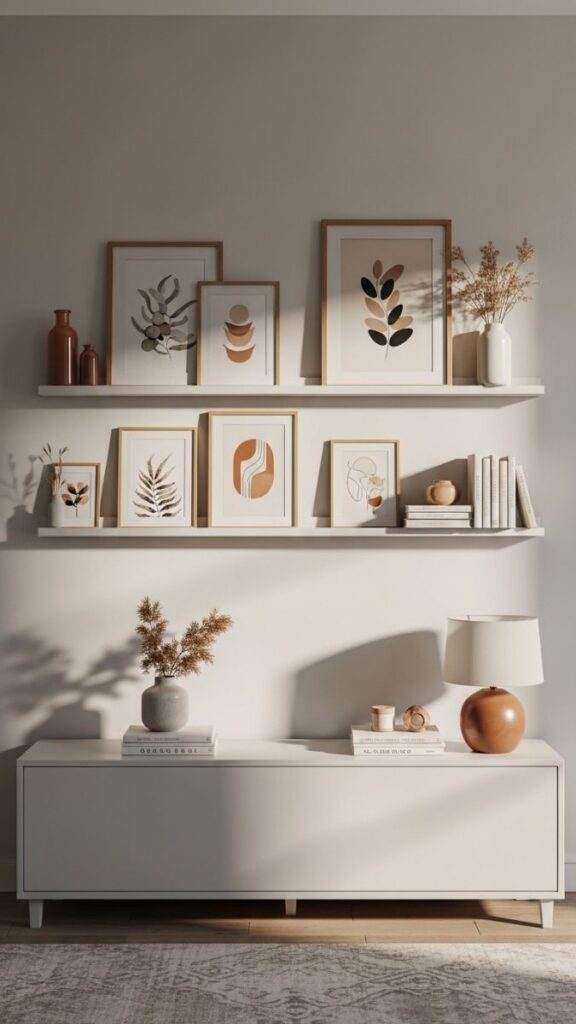 Ledge Shelves for a Flexible, Renter Friendly Art Display