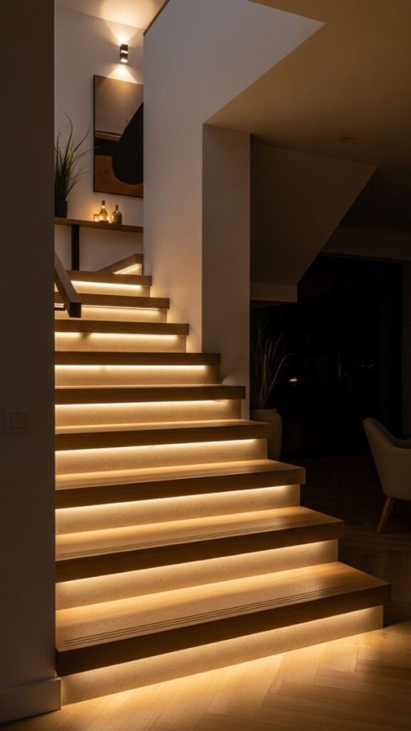 Light a Staircase With Step Lights for Safety and Visual Interest