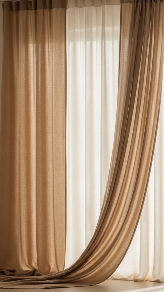 Linen Curtains in Warm Neutral Tones