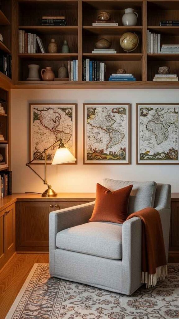 Linen-Framed Pressed Sea Map Prints