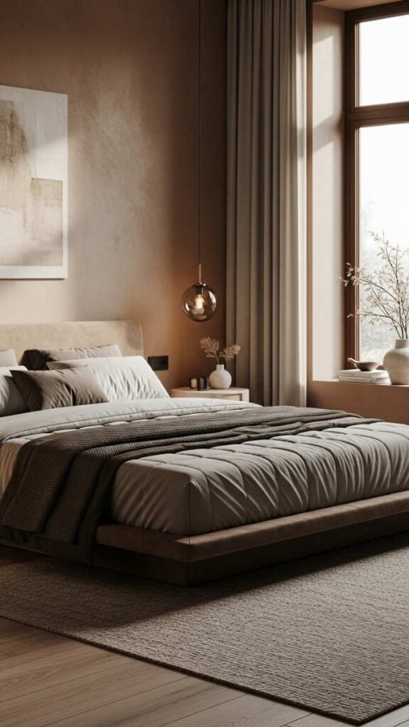 Low Platform Bed With Thick Mattress Profile