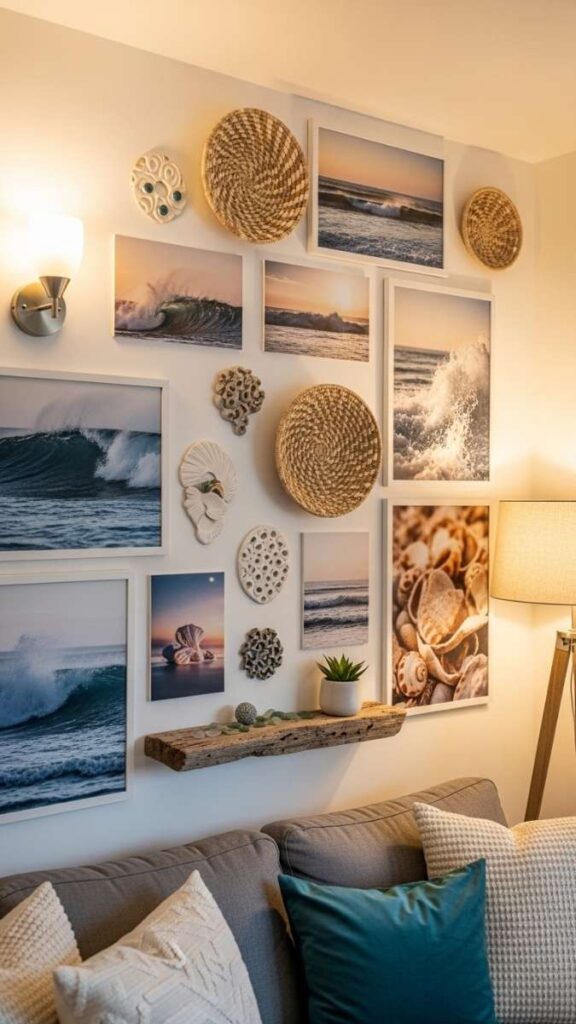 Mixed-Media Coastal Gallery Wall Done Right
