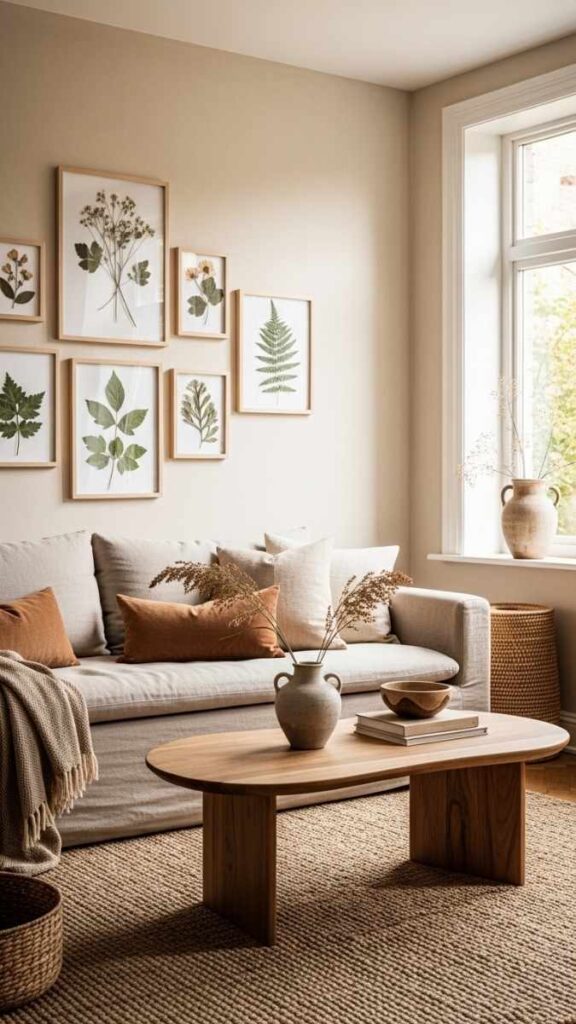 Nature-Themed Gallery with Pressed Botanicals