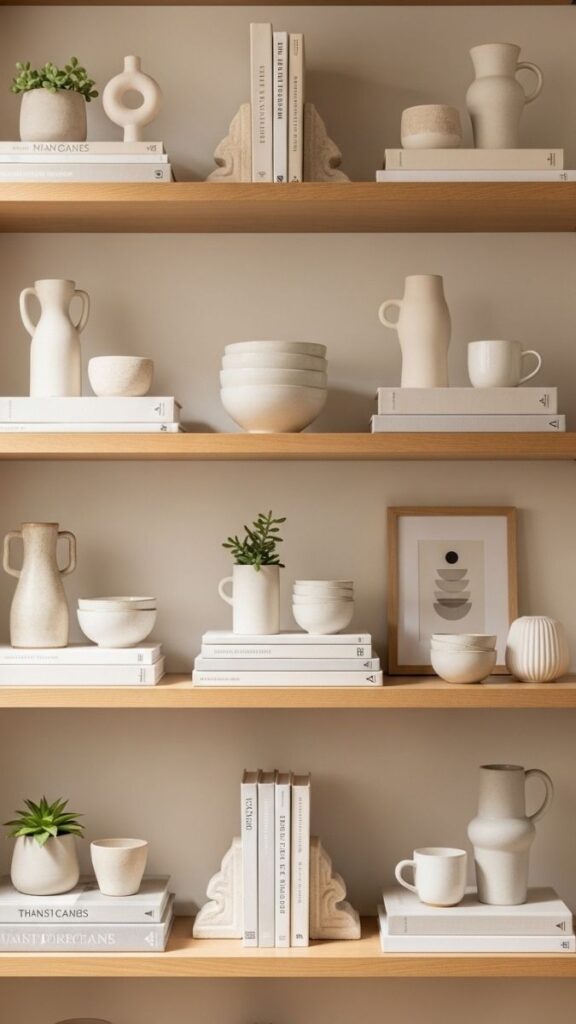 Open Shelving Styled With a Rule of Three