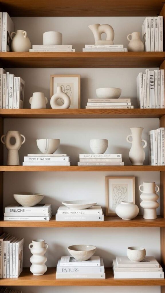 Open Shelving With a Curated Mix of Books and Objects