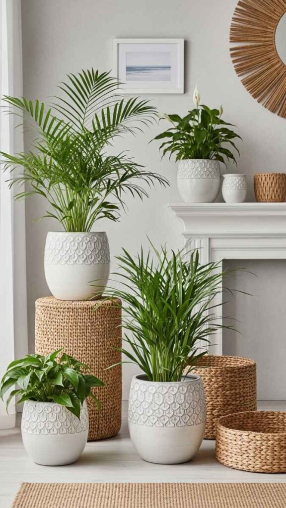 Outdoor Inspired Greenery  Coastal Plants in Textured Pots