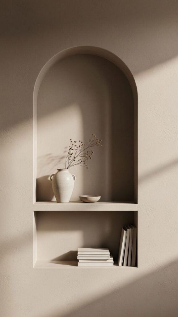 Painted Arch Niche on a Flat Wall