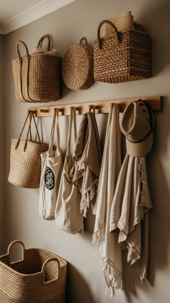 Peg Rail or Wooden Wall Hooks for Functional Decor