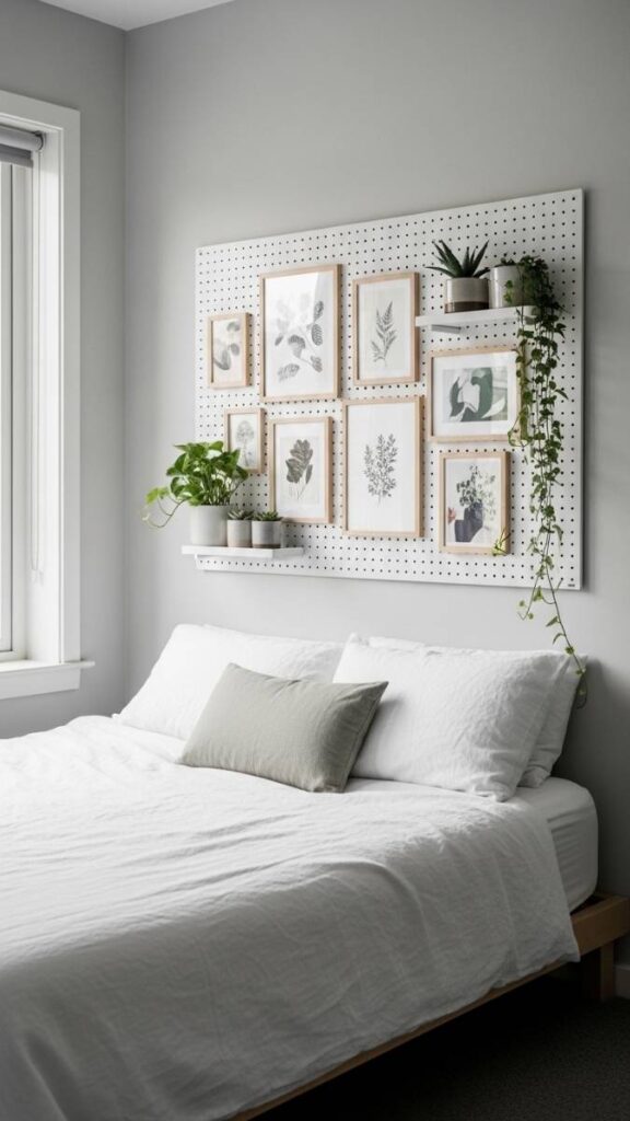 Pegboard Art Wall With Rotating Display