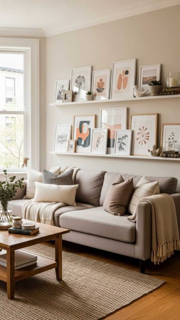 Photo Ledge System with Rotating Prints