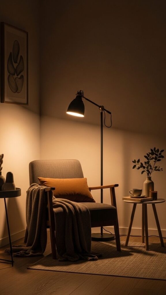 Pull a Reading Chair Into a Corner With a Floor Lamp Behind It