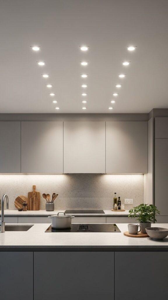 Recessed Lighting Grid That Covers the Full Work Zone