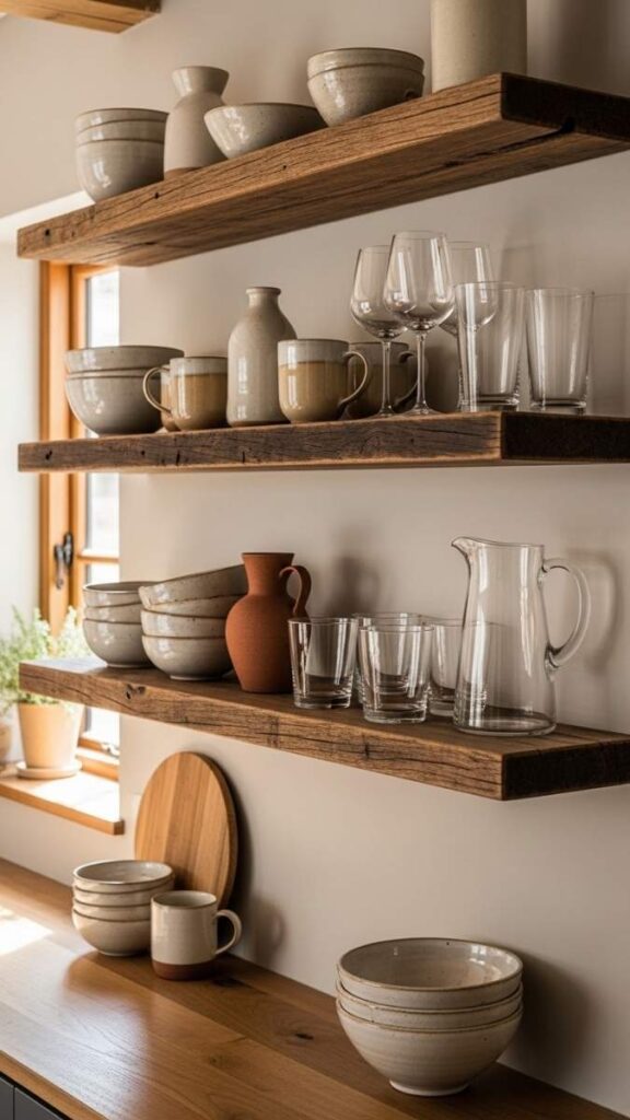 Reclaimed Wood Floating Shelves