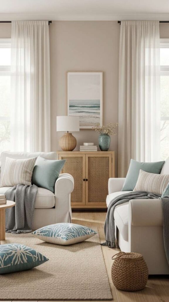 Sea-Inspired Color in Soft Furnishings Only