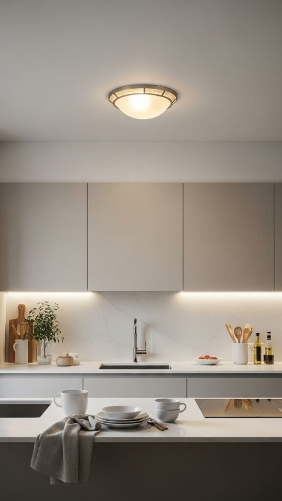 Semi Flush Fixture for Low Ceiling Kitchens