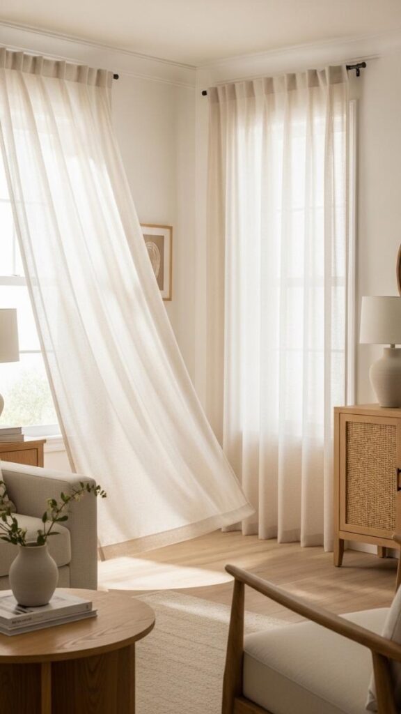Sheer Linen Curtains from Ceiling to Floor