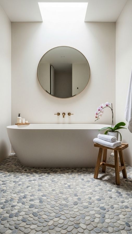 Stone or Pebble Floor Tile for Natural Ground Texture