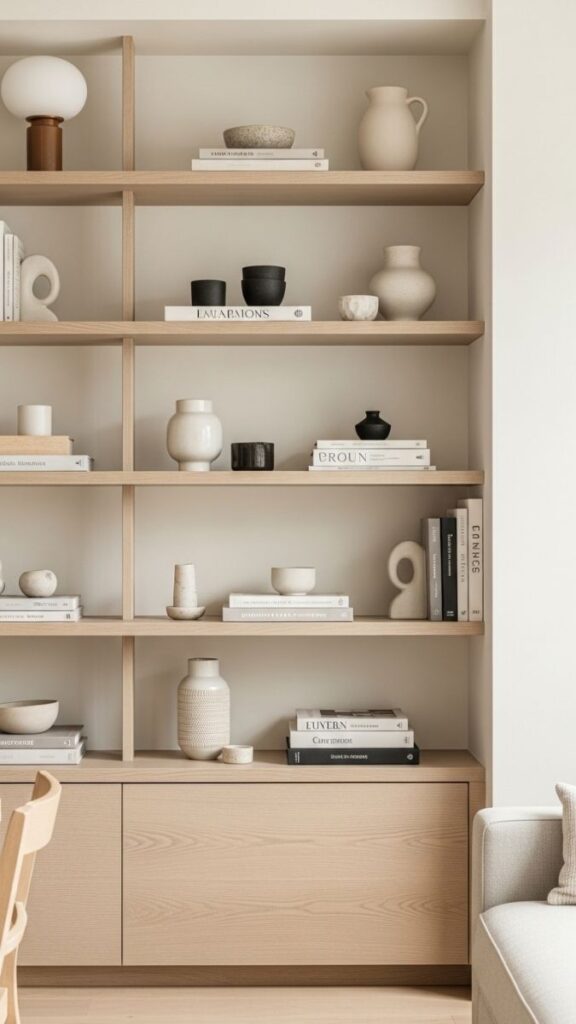 Style Your Bookshelf or Open Shelving With Negative Space