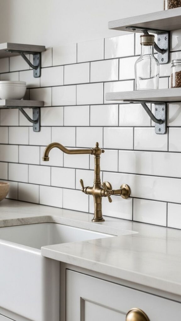 Subway Tile with Dark Grout