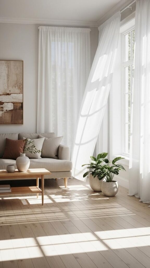 Swap Heavy Drapes for Sheer Linen Panels and Watch the Room Expand