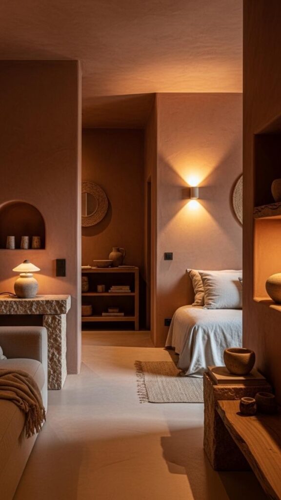 Terracotta Walls With a Plaster or Limewash Finish