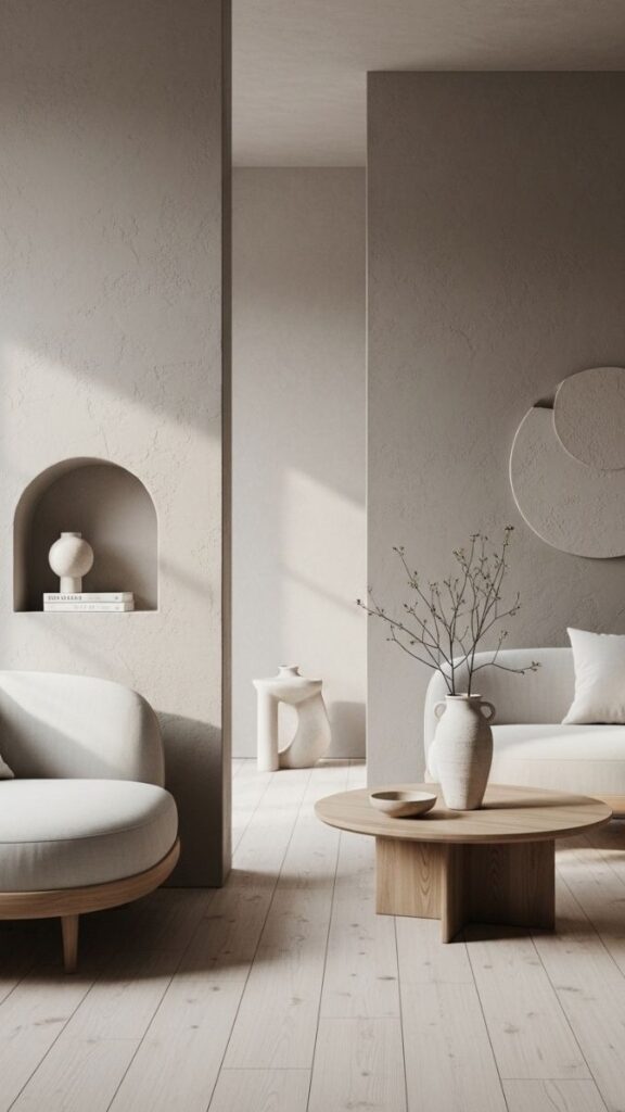 Textured Plaster Walls in a Muted Earth Tone