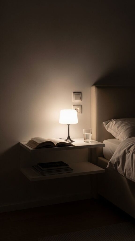 The Floating Nightstand Shelf Nightstand + Storage Without Touching the Floor