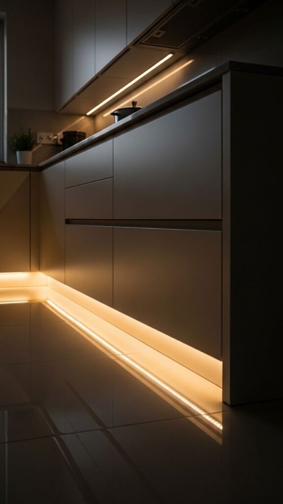 Toe Kick Lighting for Low-Level Ambient Glow