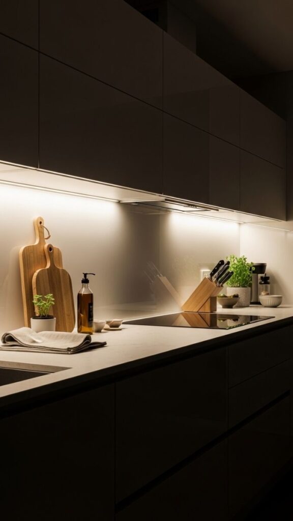 Under-Cabinet Strip Lighting for Countertop Clarity