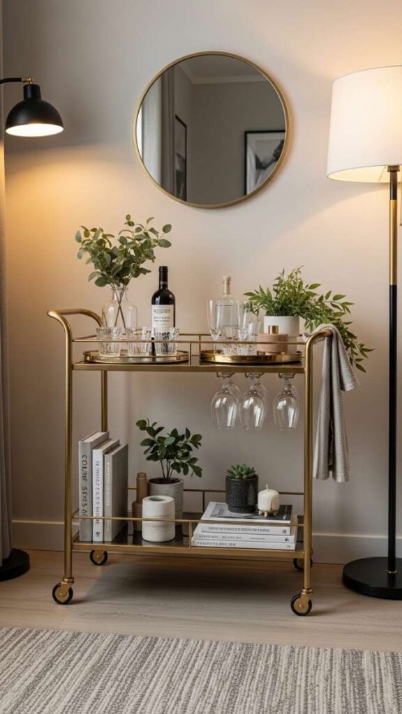 Use a Bar Cart as a Mobile Storage Solution