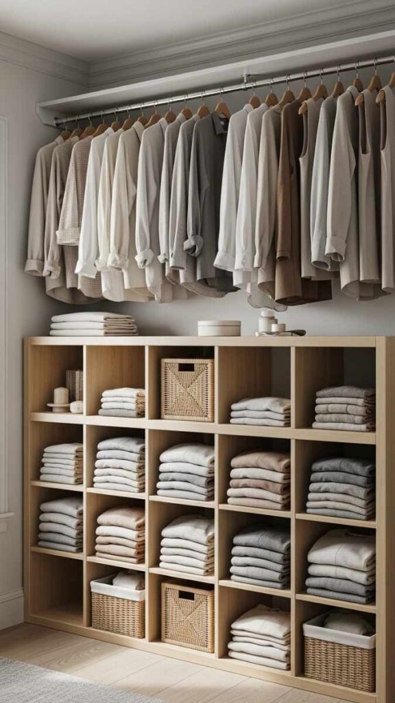 25 Closet Organization Ideas DIY That Actually Make Small Spaces Work Harder 3 Use a Modular Cube System as a Closet Base