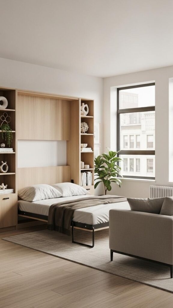 Use a Murphy Bed to Turn Your Bedroom Into a Living Room