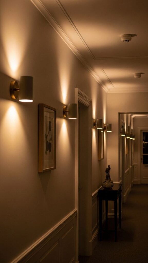 Use Wall Sconces in a Hallway to Replace the Standard Ceiling Fixture