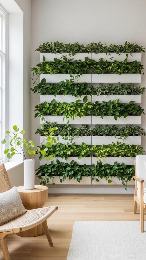 Vertical Planters as Living Wall Decor