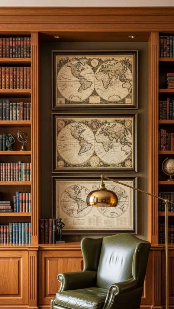 Vintage Map Prints for Layered Wall Decor