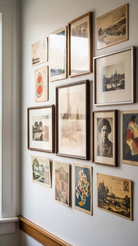 Vintage Postcard and Photograph Gallery in the Hallway