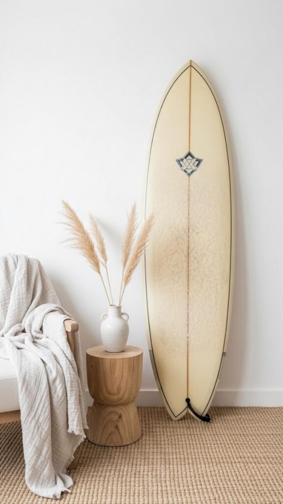 Vintage Surfboard as a Room Divider or Leaning Art Piece