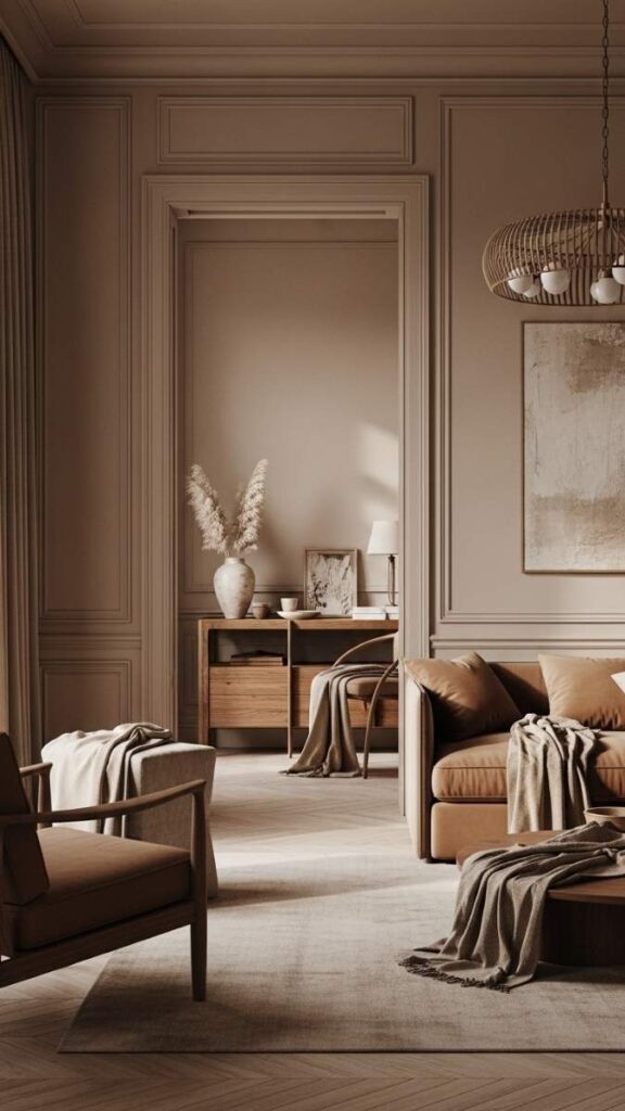 Warm Beige and Caramel Tones From Floor to Ceiling