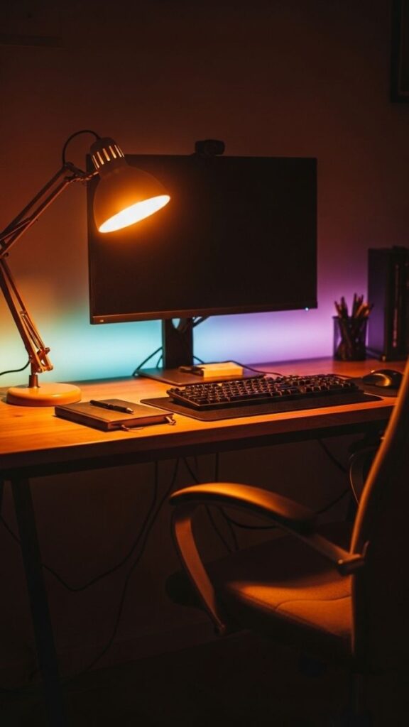 Warm Lighting Layers to Counter Harsh Overhead Light