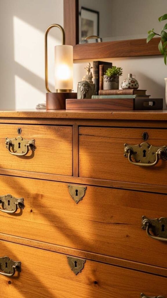 Warm Wood Furniture With Visible Grain and Age