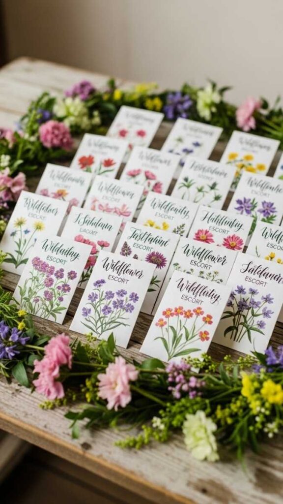 Wildflower Seed Packet Escort Cards