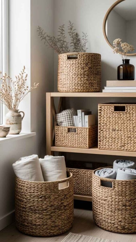 Woven Baskets and Natural Fiber Storage