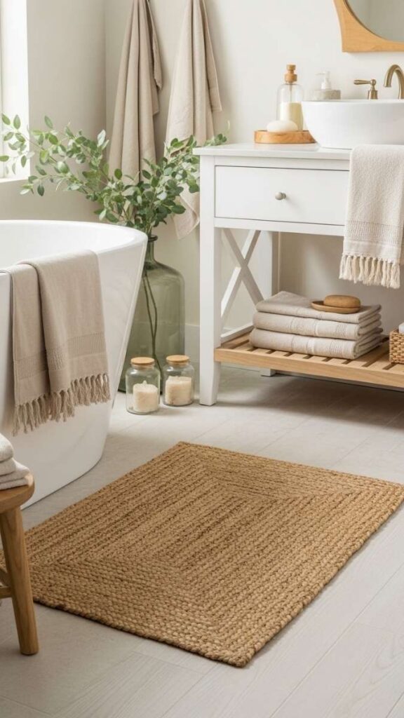 Woven Jute Bath Mat in Natural Fiber